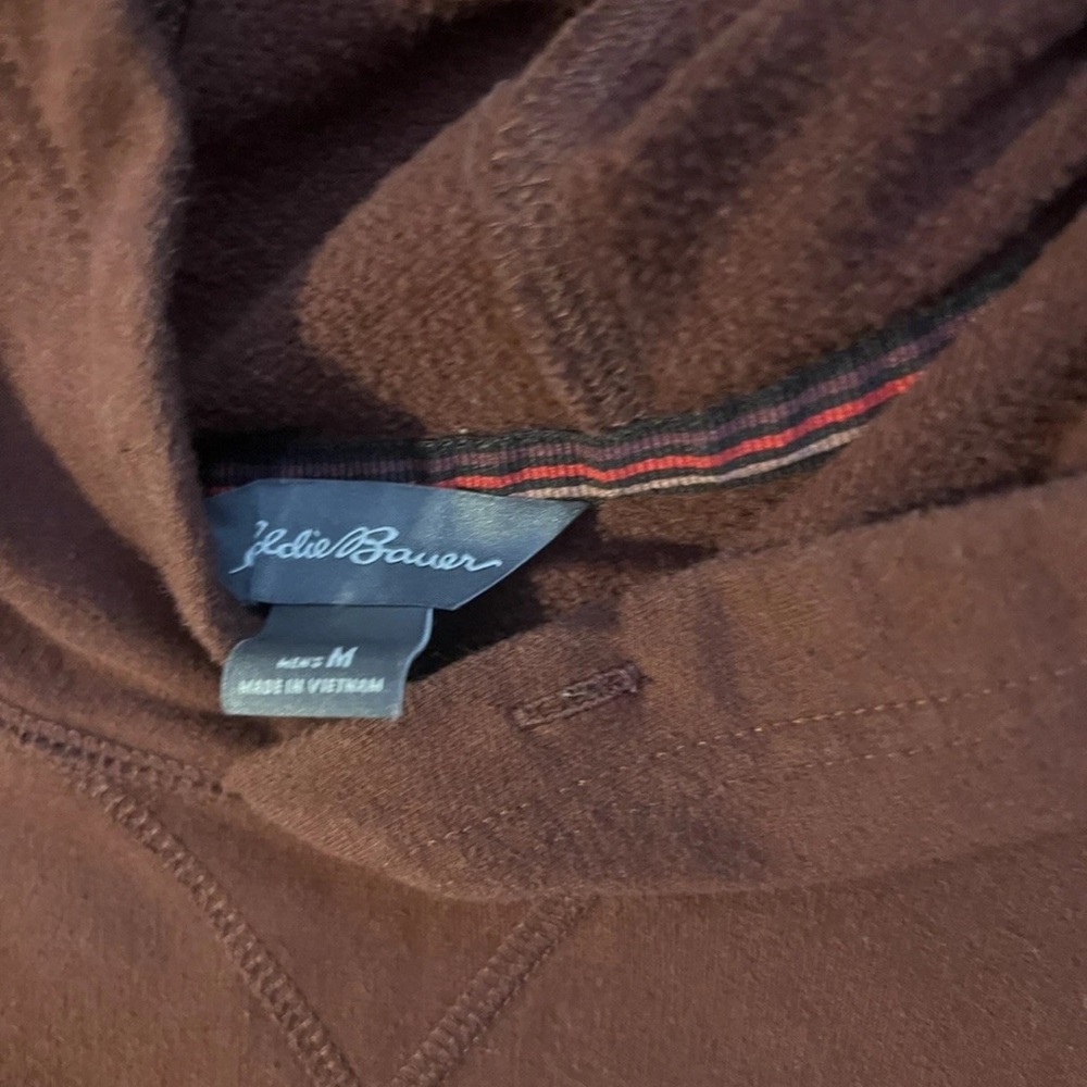 Eddie Bauer Men's Rich Brown Hoodie - Picture 3 of 3
